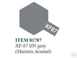 Краска Tamiya - XF-87 IJN gray (Maizuru Arsenal), 10 мл цена и информация | Принадлежности для рисования, лепки | 220.lv