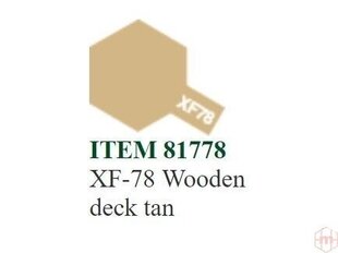 Краска Tamiya - XF-78 Wooden deck tan, 10 мл цена и информация | Принадлежности для рисования, лепки | 220.lv
