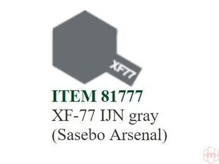 Tamiya - XF-77 IJN gray (Sasebo Arsenal), 10ml cena un informācija | Modelēšanas un zīmēšanas piederumi | 220.lv