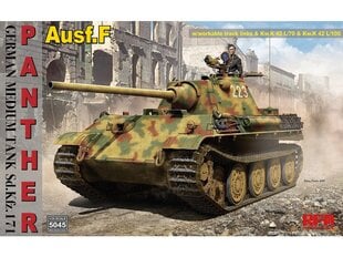 Rye Field Model - German Medium Tank Sd.Kfz.171 Panther Ausf. F w/ workable track, Kw.K L/70 & Kw.K L/100, 1/35, RFM-5045 цена и информация | Kонструкторы | 220.lv