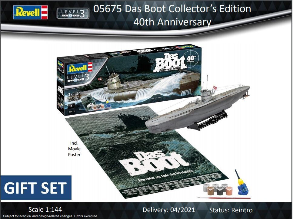 Revell - Das Boot U-Boot Typ VII C Collectors Edition, 1/144, 05675 цена и информация | Konstruktori | 220.lv