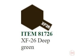 Tamiya - XF-26 Deep green, 10ml cena un informācija | Modelēšanas un zīmēšanas piederumi | 220.lv