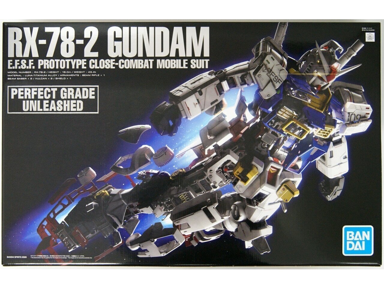 Bandai - PG Unleashed RX-78-2 Gundam E.F.S.F. Prototype Close-combat Mobile Suit, 1/60, 60765 цена и информация | Konstruktori | 220.lv