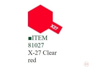 Tamiya - X-27 Clear red, 10ml цена и информация | Принадлежности для рисования, лепки | 220.lv