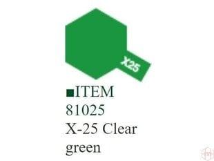 Tamiya - X-25 Clear green, 10ml cena un informācija | Modelēšanas un zīmēšanas piederumi | 220.lv