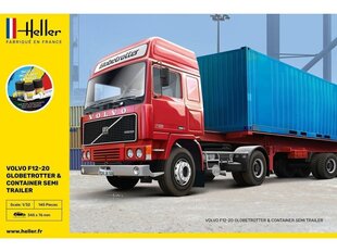 Heller - Volvo F12-20 Globe Trotter & Container Semi Trailer Starter Set, 1/32, 57702 цена и информация | Конструкторы и кубики | 220.lv