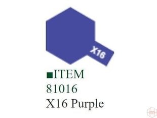 Краска Tamiya - X-16 Purple, 10 мл цена и информация | Принадлежности для рисования, лепки | 220.lv