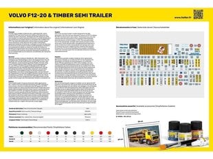 Heller - Volvo F12-20 & Timber Semi Trailer Starter Set, 1/32, 57704 цена и информация | Конструкторы и кубики | 220.lv