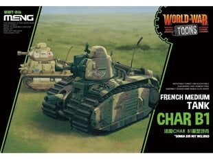 Пластиковая сборная модель Meng Model - World War Toons Char B1 French Medium Tank, WWT-016 цена и информация | Конструкторы и кубики | 220.lv