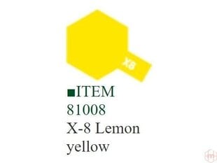 Краска Tamiya - X-8 Lemon yellow, 10 мл цена и информация | Принадлежности для рисования, лепки | 220.lv