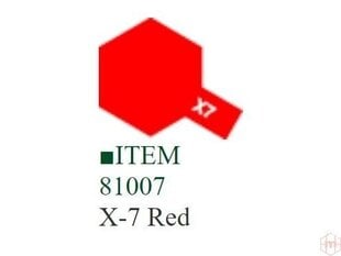 Краска Tamiya - X-7 Red, 10 мл цена и информация | Принадлежности для рисования, лепки | 220.lv