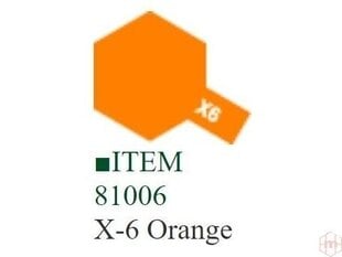 Tamiya - X-6 Orange, 10ml cena un informācija | Modelēšanas un zīmēšanas piederumi | 220.lv