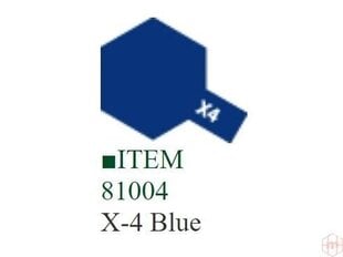 Краска Tamiya - X-4 Blue, 10 мл цена и информация | Принадлежности для рисования, лепки | 220.lv