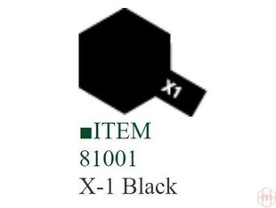 Tamiya - X-1 Black, 10ml kaina ir informacija | Modelēšanas un zīmēšanas piederumi | 220.lv