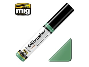 Масляная краска с аппликатором с тонкой кистью AMMO MIG - Oilbrusher - MECHA LIGHT GREEN цена и информация | Принадлежности для рисования, лепки | 220.lv