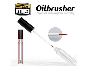 Масляная краска с аппликатором с тонкой кистью AMMO MIG - Oilbrusher - EARTH CLAY цена и информация | Принадлежности для рисования, лепки | 220.lv