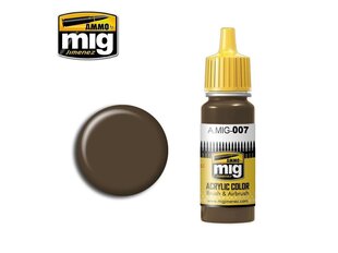 AMMO MIG - RAL 7017 DUNKELBRAUN, 17ml. 0007 цена и информация | Принадлежности для рисования, лепки | 220.lv