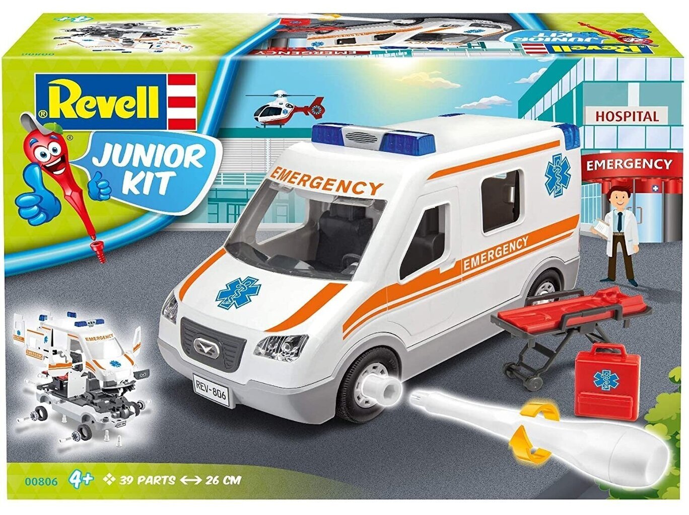 Revell - JUNIOR KIT Ambulance Car, 1/20, 00806 цена и информация | Konstruktori | 220.lv