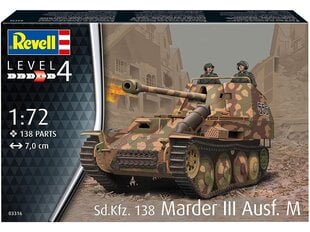 Revell - Sd.Kfz.138 Marder III Ausf.M, 1/72, 03316 cena un informācija | Revell Rotaļlietas, bērnu preces | 220.lv