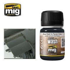 AMMO MIG - BLUE WASH FOR PANZER GREY, 35ml, 1006 cena un informācija | Modelēšanas un zīmēšanas piederumi | 220.lv