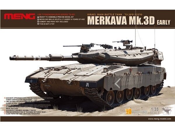 Meng Model - Israel Main Battle Tank Merkava Mk.3D, 1/35, TS-001 cena un informācija | Konstruktori | 220.lv