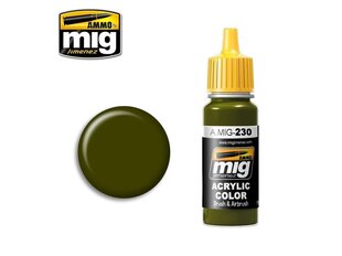 Акриловая краска на водной основе AMMO MIG - RLM 82 CAMO GREEN, 17 мл, 0230 цена и информация | Принадлежности для рисования, лепки | 220.lv