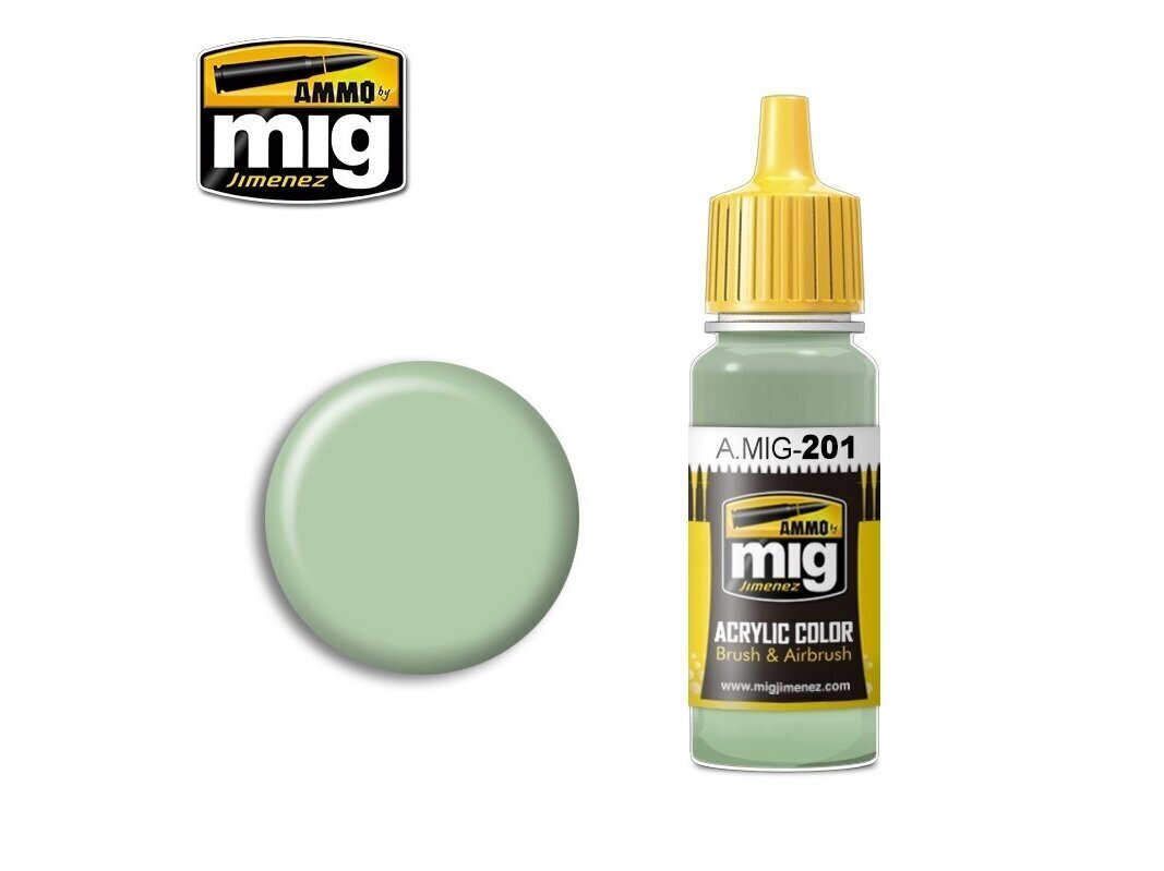 AMMO MIG - FS 34424 LIGHT GRAY GREEN, 17ml. 0201 цена и информация | Modelēšanas un zīmēšanas piederumi | 220.lv