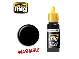 AMMO MIG - WASHABLE BLACK, 17ml. 0104 cena un informācija | Modelēšanas un zīmēšanas piederumi | 220.lv