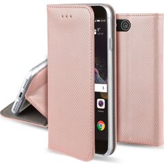 Moozy magnētisks telefona maciņš ar karšu turētāju un statīva funkciju saderīgs ar Huawei P8 Lite 2017 telefona modeli - Rozā zelta cena un informācija | Telefonu vāciņi, maciņi | 220.lv