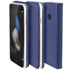 Moozy magnētisks telefona maciņš ar karšu turētāju un statīva funkciju saderīgs ar Huawei P9 Lite telefona modeli - Tumši zils cena un informācija | Telefonu vāciņi, maciņi | 220.lv