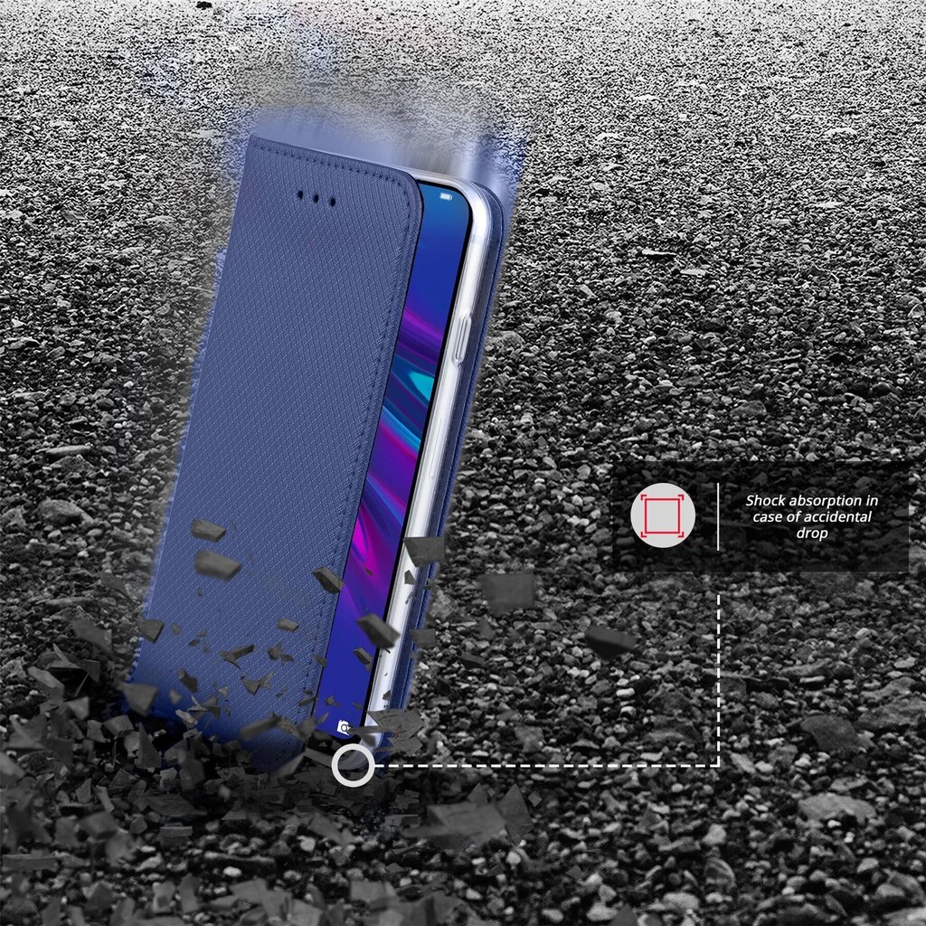 Moozy magnētisks telefona maciņš ar karšu turētāju un statīva funkciju saderīgs ar Huawei Y6 2019 telefona modeli - Tumši zils cena un informācija | Telefonu vāciņi, maciņi | 220.lv