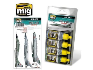 AMMO MIG - MiG & SU COLORS Grey & Green Fighters. AMIG7204 cena un informācija | Modelēšanas un zīmēšanas piederumi | 220.lv