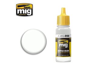 AMMO MIG - MATT WHITE, 17ml. 0050 цена и информация | Принадлежности для рисования, лепки | 220.lv