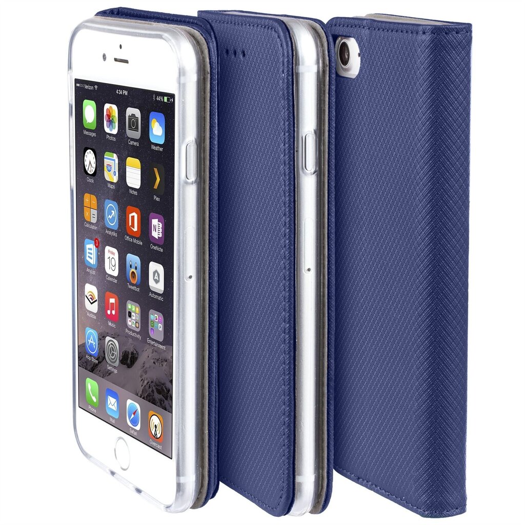 Moozy magnētisks telefona maciņš ar karšu turētāju un statīva funkciju saderīgs ar iPhone SE 2020, iPhone 7, iPhone 8 telefona modeli - Tumši zils цена и информация | Telefonu vāciņi, maciņi | 220.lv