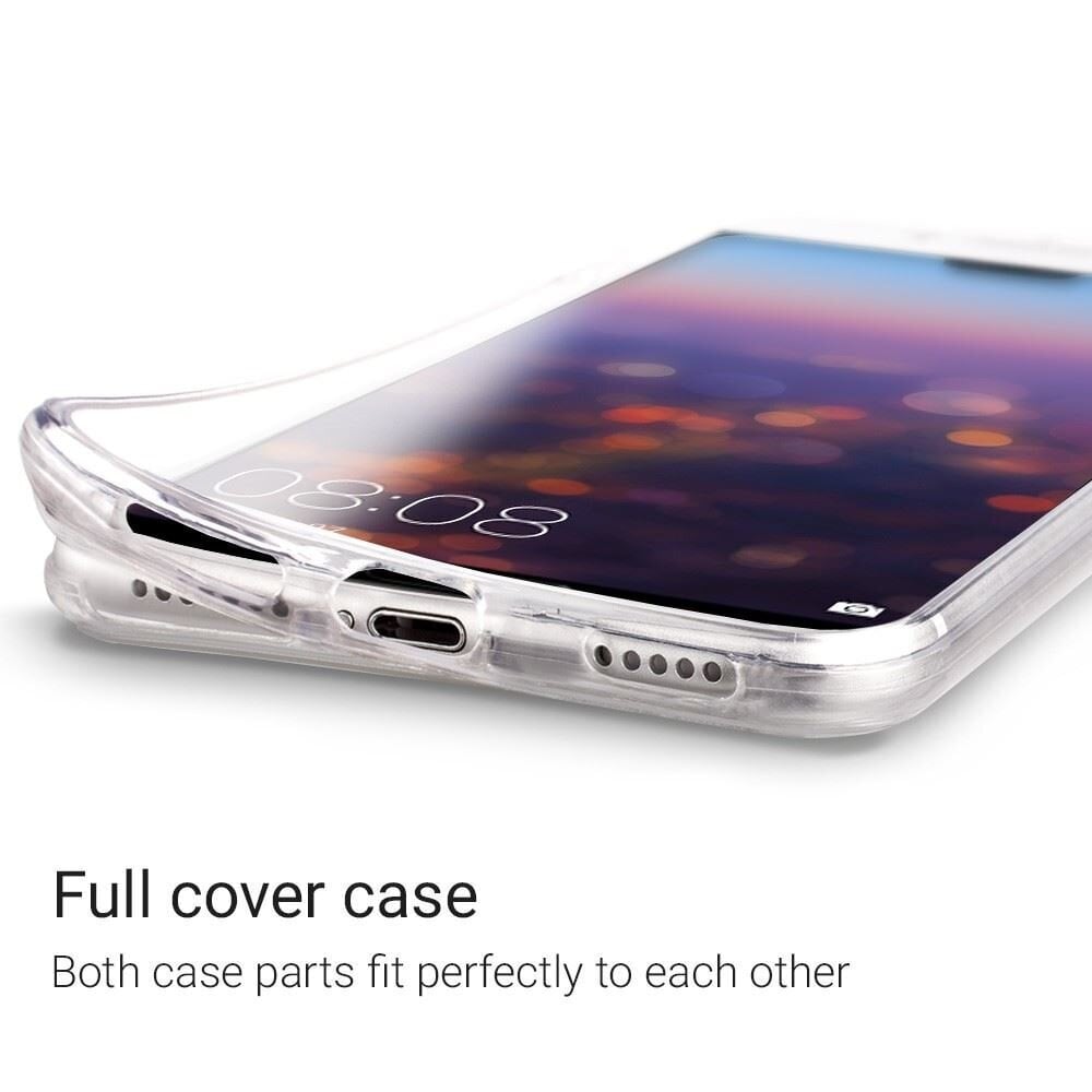Moozy 360 grādu vāciņš saderīgs ar Huawei P20 telefona modeli. Plāns, caurspīdīgs silikona materiāla, abpusējas aizsardzības telefona vāciņš cena un informācija | Telefonu vāciņi, maciņi | 220.lv