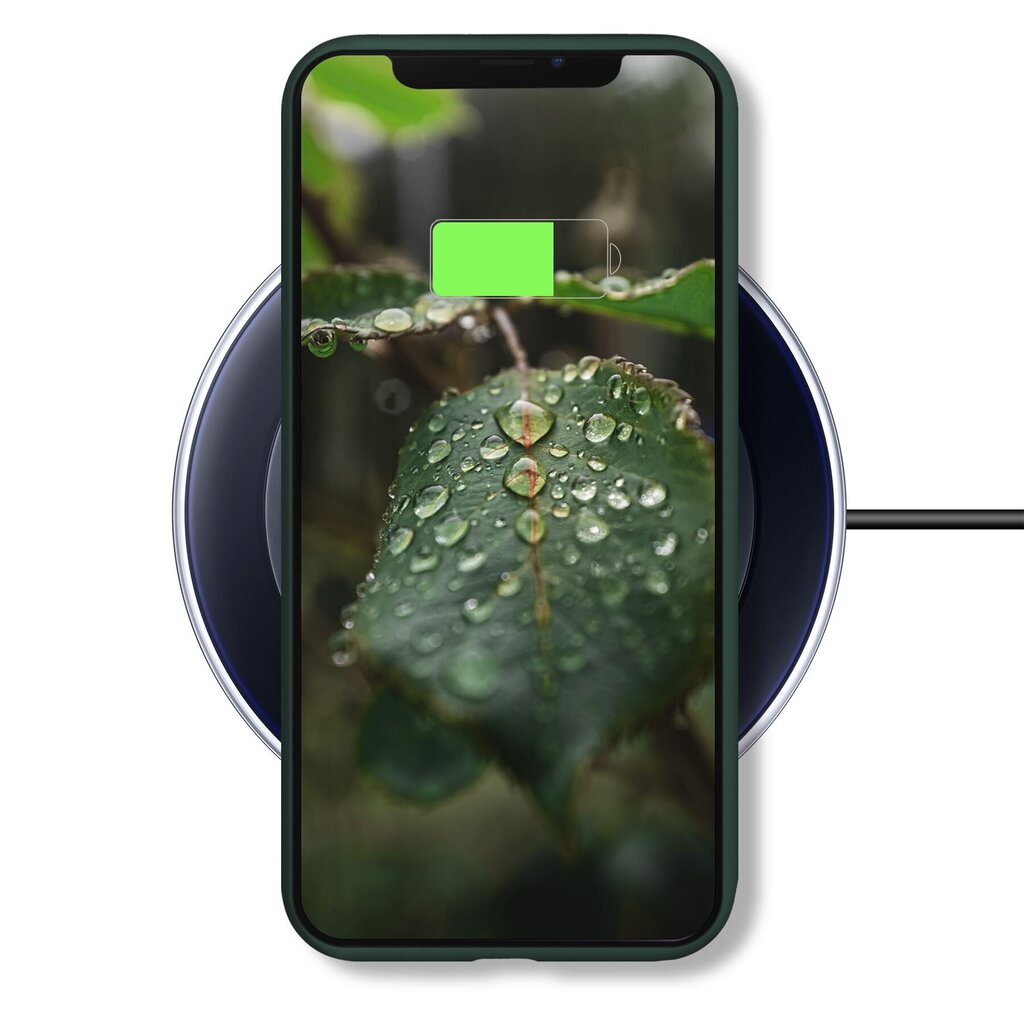 Moozy Lifestyle telefona vāciņš saderīgs ar iPhone X un iPhone XS – augstvērtīga silikona apvalks ar matētu virsmu un mīkstu mikrošķiedras oderi, Tumši zaļš cena un informācija | Telefonu vāciņi, maciņi | 220.lv