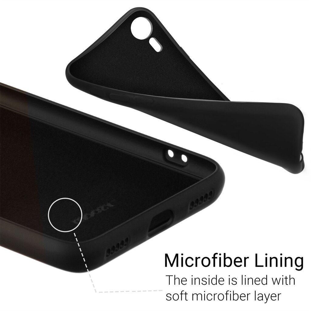 Moozy Lifestyle telefona vāciņš saderīgs ar iPhone XR – augstvērtīga silikona apvalks ar matētu virsmu un mīkstu mikrošķiedras oderi, Melns cena un informācija | Telefonu vāciņi, maciņi | 220.lv