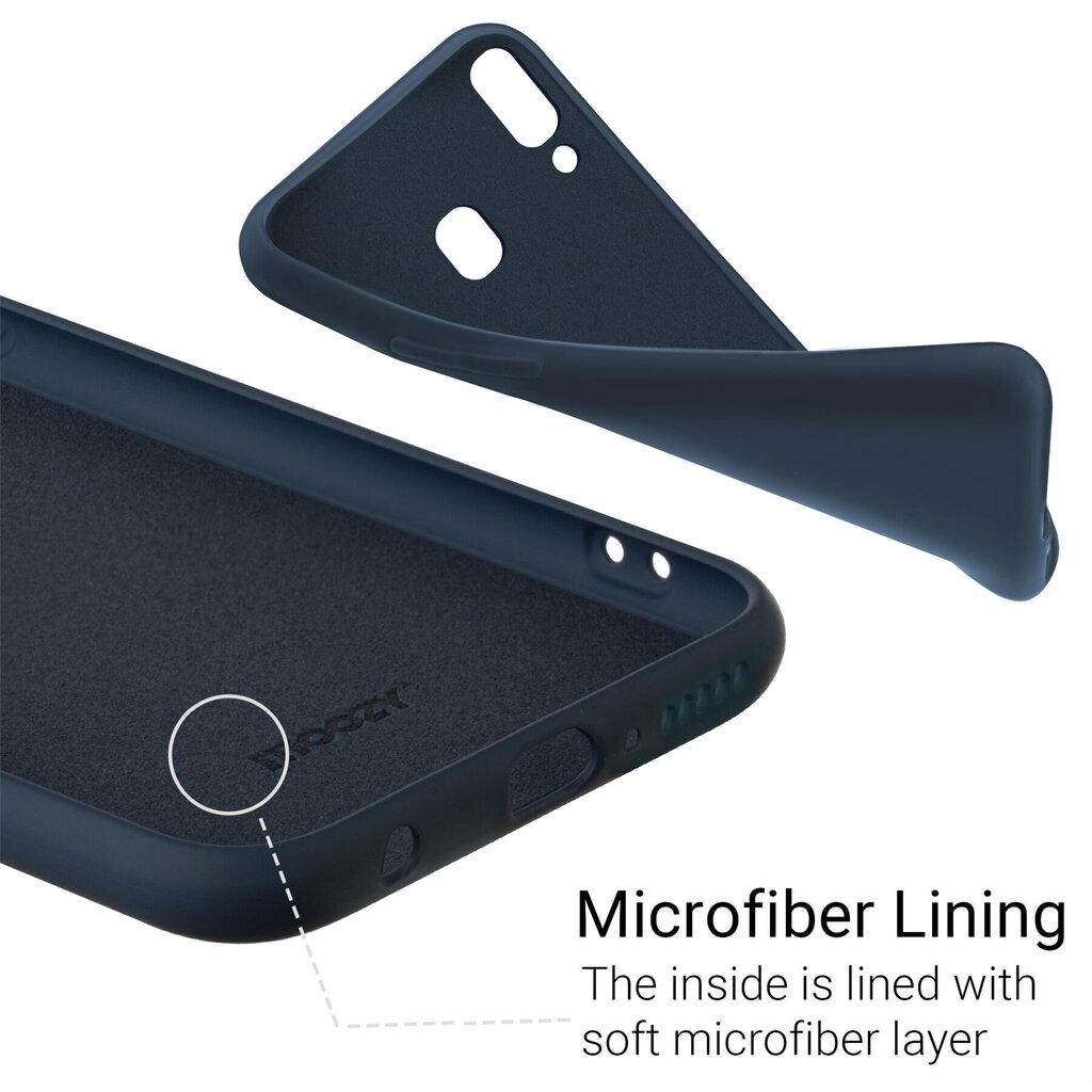 Moozy Lifestyle telefona vāciņš saderīgs ar Samsung A20e – augstvērtīga silikona apvalks ar matētu virsmu un mīkstu mikrošķiedras oderi, Pusnakts zils cena un informācija | Telefonu vāciņi, maciņi | 220.lv