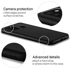 Чехол Moozy Lifestyle для Samsung A21s, силиконовый чехол с матовым покрытием и подкладкой из мягкой микрофибры, черный цена и информация | Чехлы для телефонов | 220.lv