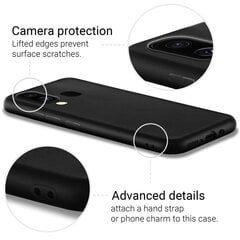 Moozy Lifestyle telefona vāciņš saderīgs ar Samsung A40 – augstvērtīga silikona apvalks ar matētu virsmu un mīkstu mikrošķiedras oderi, Melns цена и информация | Чехлы для телефонов | 220.lv