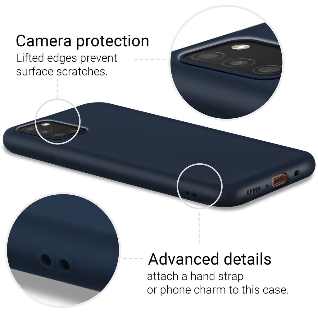 Moozy Lifestyle telefona vāciņš saderīgs ar Samsung A51 – augstvērtīga silikona apvalks ar matētu virsmu un mīkstu mikrošķiedras oderi, Pusnakts zils цена и информация | Telefonu vāciņi, maciņi | 220.lv