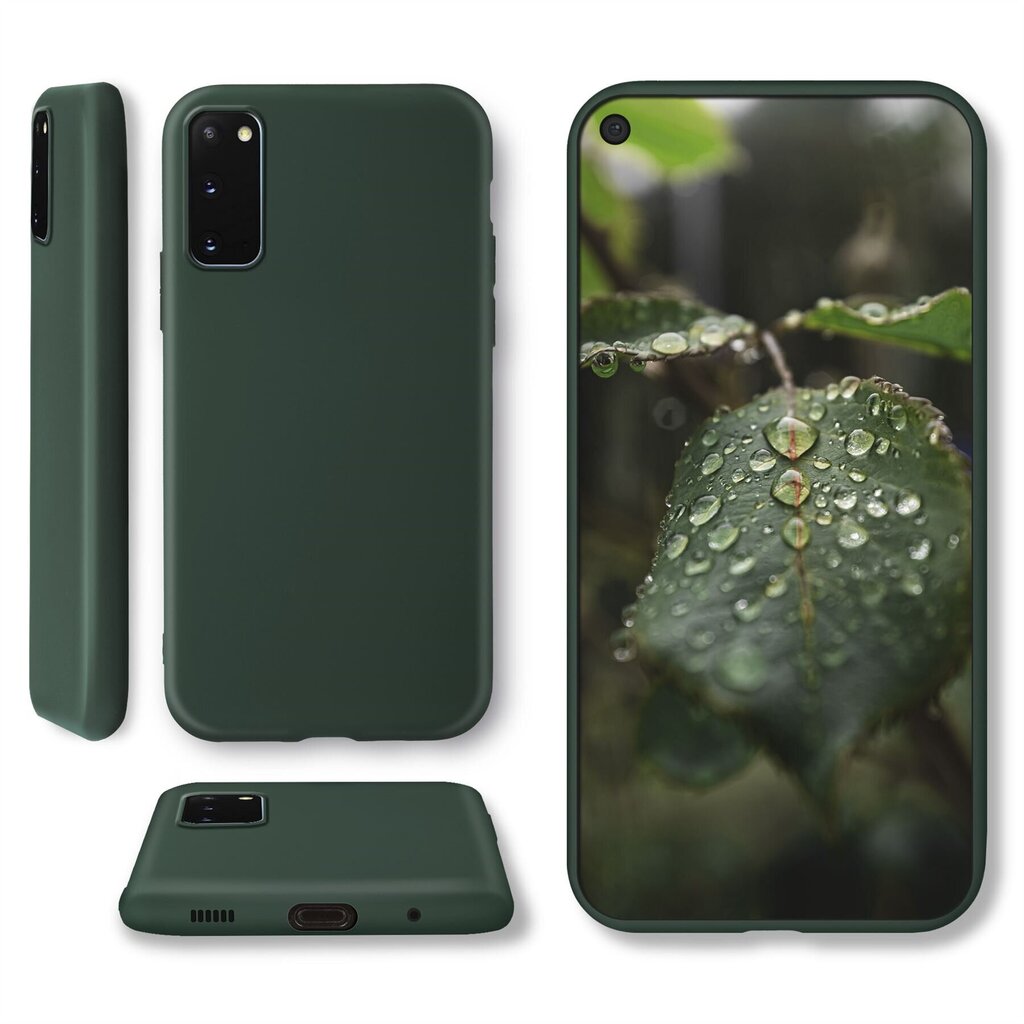 Moozy Lifestyle telefona vāciņš saderīgs ar Samsung S20 – augstvērtīga silikona apvalks ar matētu virsmu un mīkstu mikrošķiedras oderi, Tumši zaļš cena un informācija | Telefonu vāciņi, maciņi | 220.lv