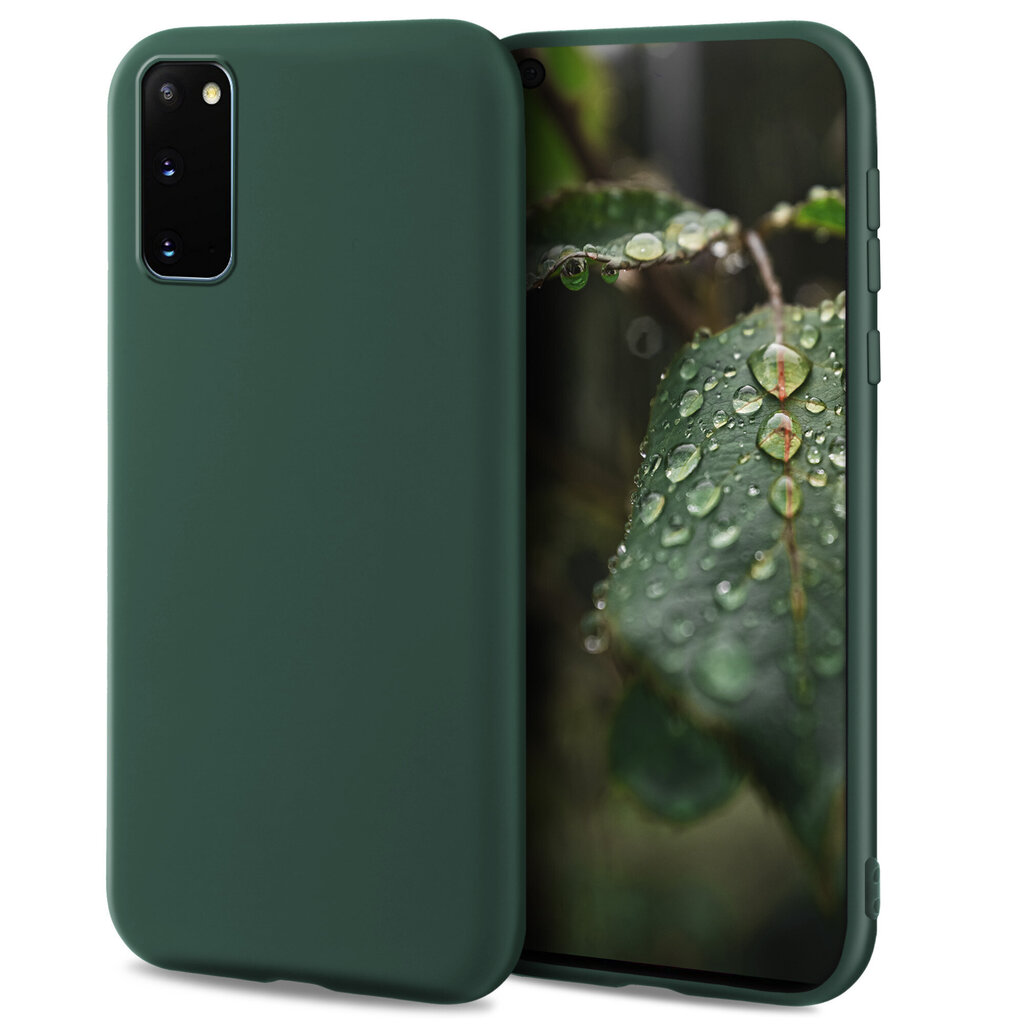 Moozy Lifestyle telefona vāciņš saderīgs ar Samsung S20 – augstvērtīga silikona apvalks ar matētu virsmu un mīkstu mikrošķiedras oderi, Tumši zaļš cena un informācija | Telefonu vāciņi, maciņi | 220.lv