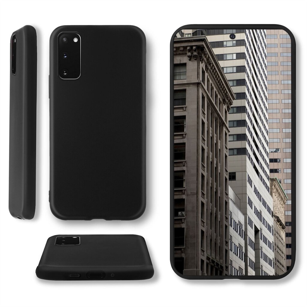 Moozy Lifestyle telefona vāciņš saderīgs ar Samsung S20 FE – augstvērtīga silikona apvalks ar matētu virsmu un mīkstu mikrošķiedras oderi, Melns cena un informācija | Telefonu vāciņi, maciņi | 220.lv