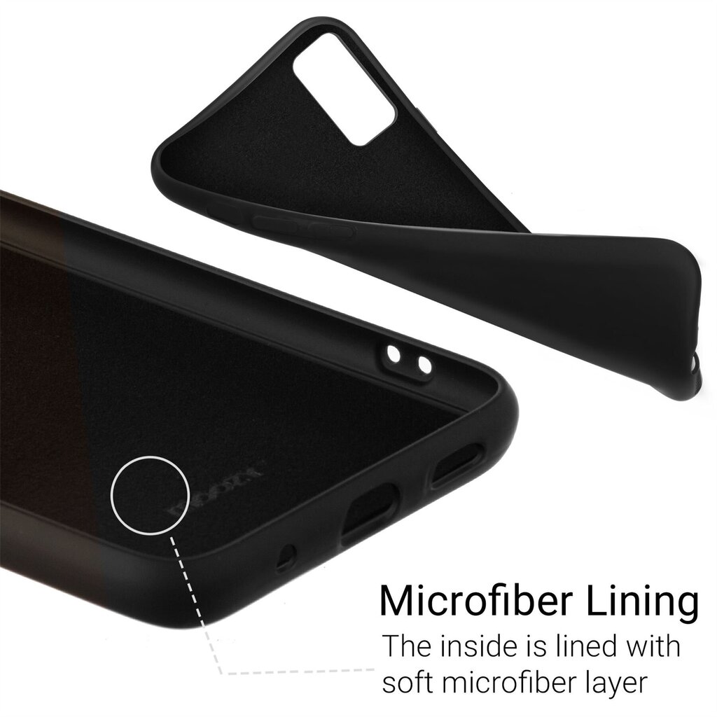 Moozy Lifestyle telefona vāciņš saderīgs ar Samsung S20 FE – augstvērtīga silikona apvalks ar matētu virsmu un mīkstu mikrošķiedras oderi, Melns cena un informācija | Telefonu vāciņi, maciņi | 220.lv
