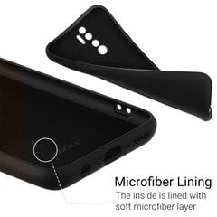 Moozy Lifestyle telefona vāciņš saderīgs ar Xiaomi Redmi Note 8 Pro – augstvērtīga silikona apvalks ar matētu virsmu un mīkstu mikrošķiedras oderi, Melns cena un informācija | Telefonu vāciņi, maciņi | 220.lv