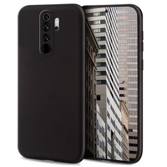 Чехол Moozy Lifestyle для Xiaomi Redmi Note 8 Pro, силиконовый чехол с матовым покрытием и подкладкой из мягкой микрофибры, черный цена и информация | Чехлы для телефонов | 220.lv