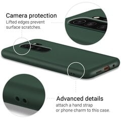 Чехол Moozy Lifestyle для Xiaomi Redmi Note 8 Pro, силиконовый чехол с матовым покрытием и подкладкой из мягкой микрофибры, темно-зеленый цена и информация | Чехлы для телефонов | 220.lv