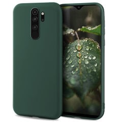 Moozy Lifestyle telefona vāciņš saderīgs ar Xiaomi Redmi Note 8 Pro – augstvērtīga silikona apvalks ar matētu virsmu un mīkstu mikrošķiedras oderi, Tumši zaļš cena un informācija | Telefonu vāciņi, maciņi | 220.lv