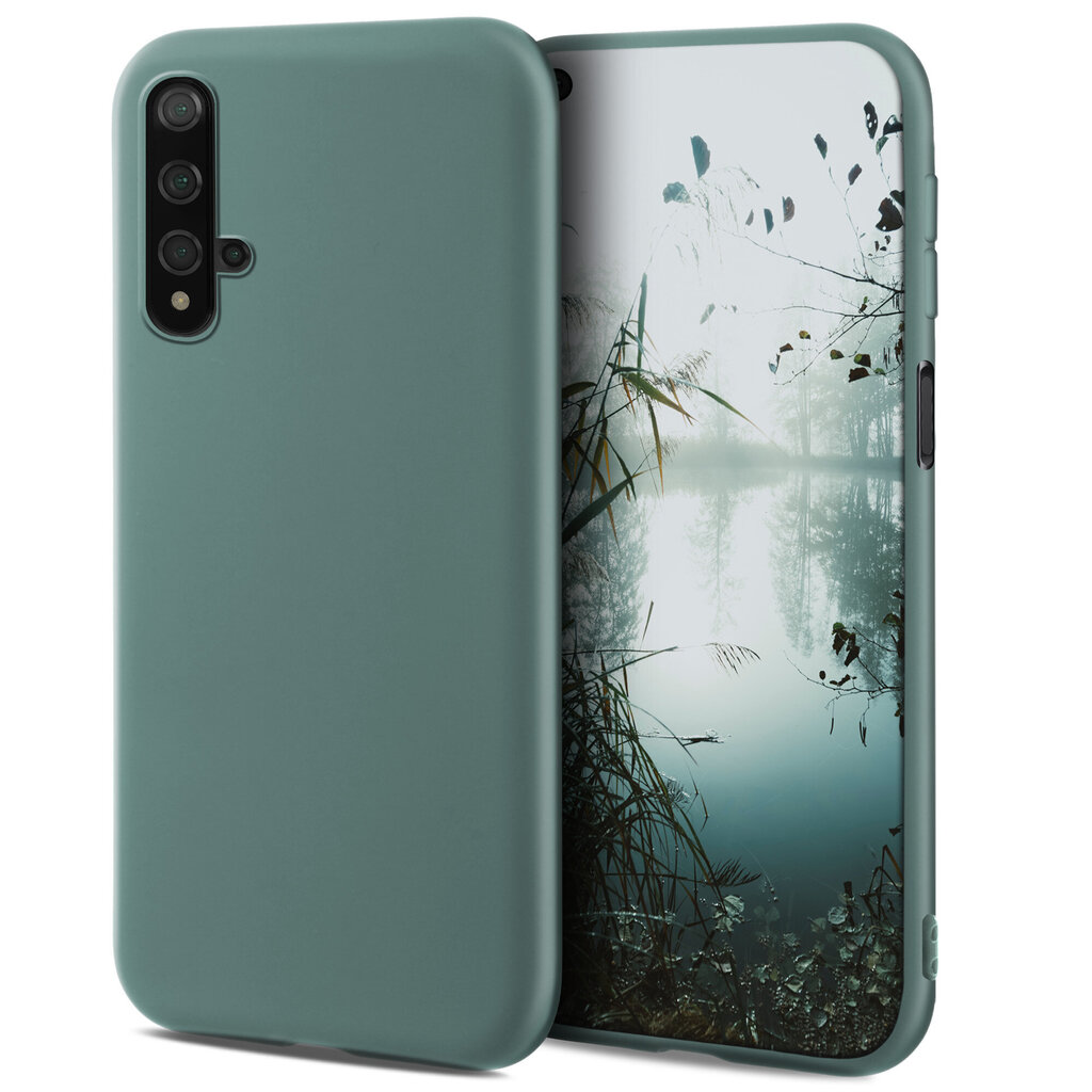 Moozy Minimalist plāns, matēts silikona vāciņš saderīgs ar Huawei Nova 5T un Honor 20 telefona modeli, Pelēkzils cena un informācija | Telefonu vāciņi, maciņi | 220.lv